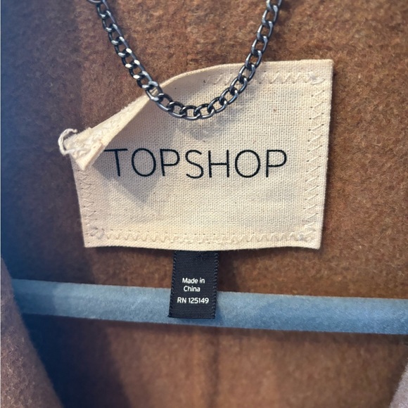 Topshop Camel Overcoat sz 4 - Picture 4 of 5
